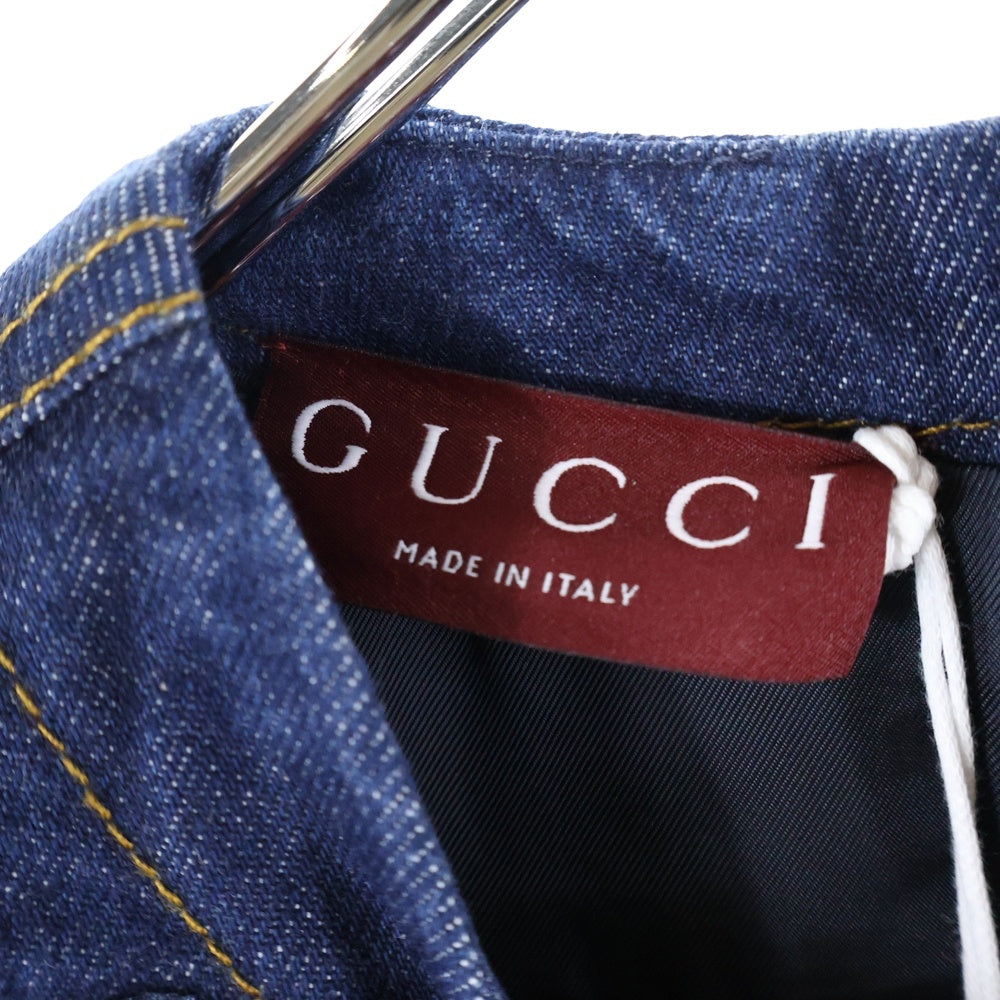 GUCCI(グッチ) Denim Dress 刺繍デニムドレス ワンピース インディゴ
