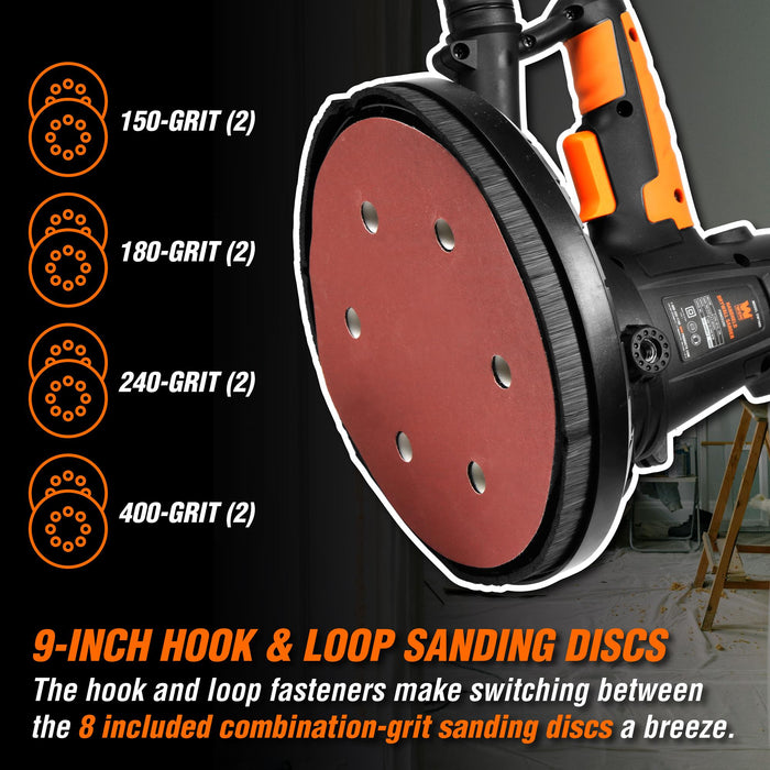 WEN DW1085 10-Amp Variable Speed Handheld Drywall Sander with Dust