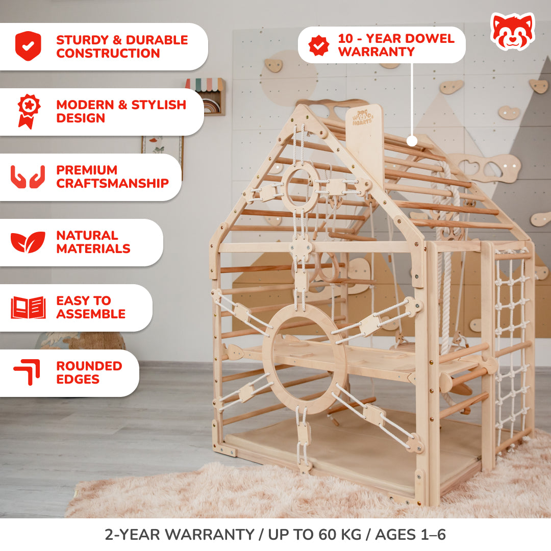 Wooden Climbing Playhouse, Set of 6 Items, Ages 1–6 – woodandhearts