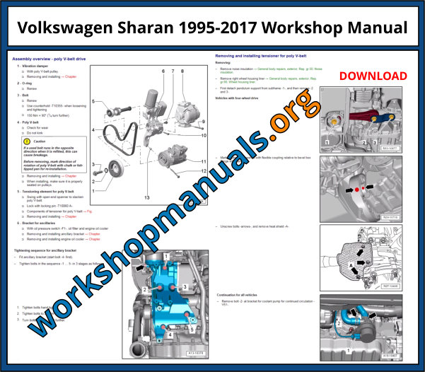 VW Volkswagen Sharan 1995-2017 Workshop Repair Manual Download