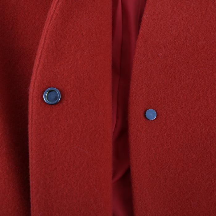 プラステ ノーカラーコート ウール混 無地 アウター レディース S