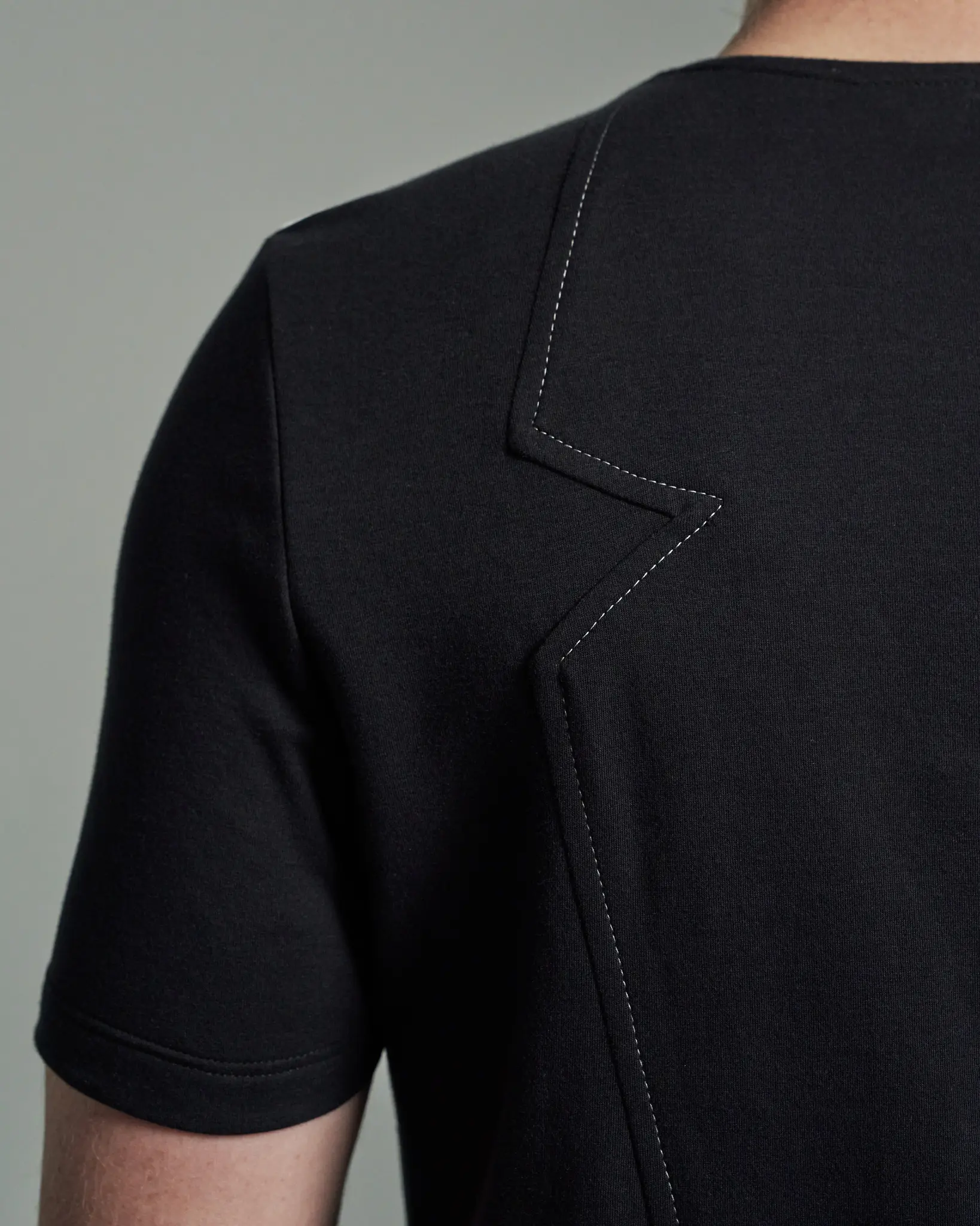 Asymmetric Lapel T-Shirt with Folded Panel | Shop Now