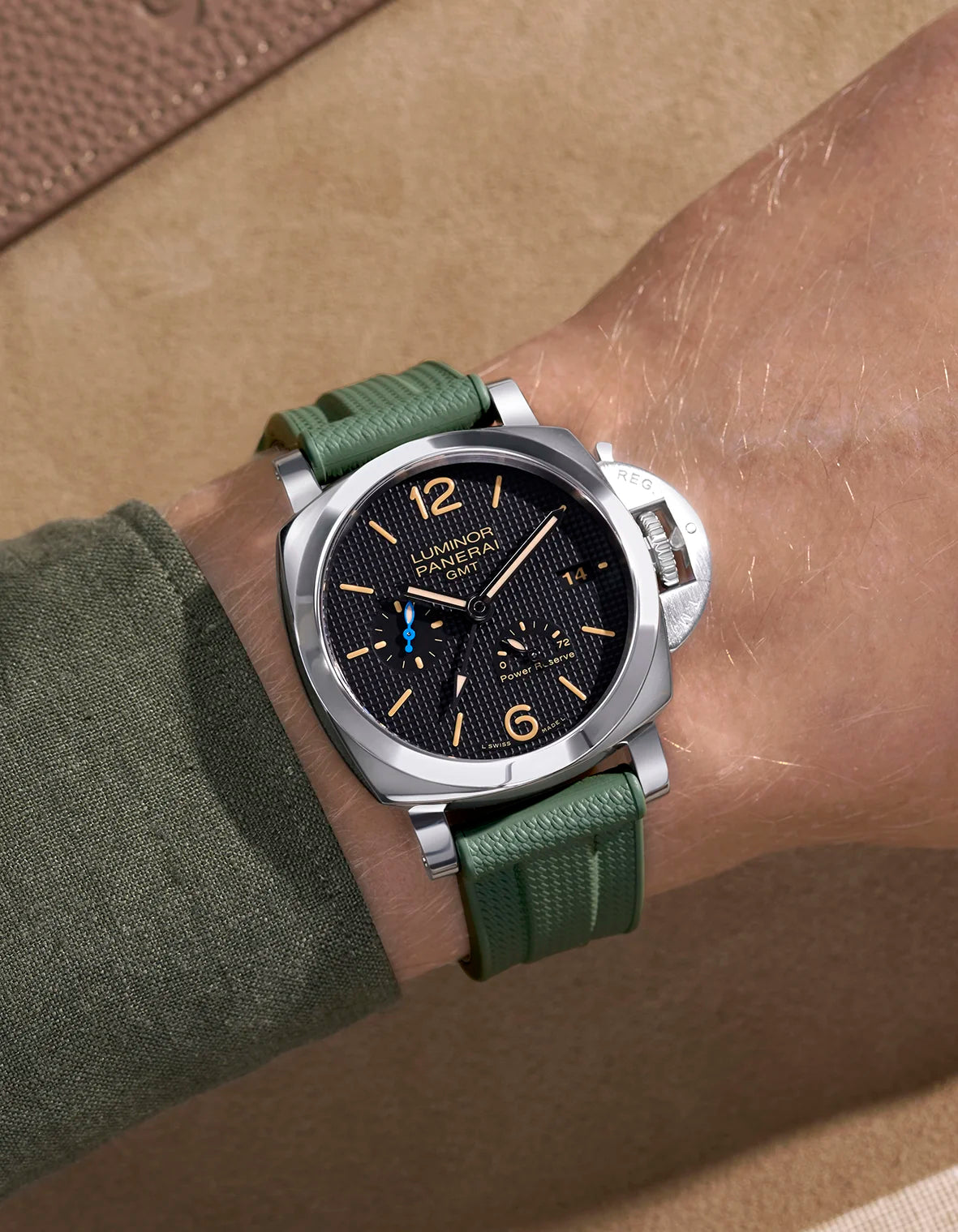 Military Green Vertech FKM Rubber Strap for Panerai 22-26mm
