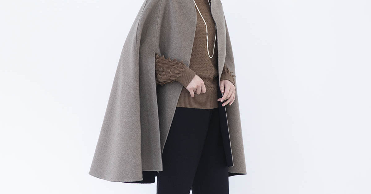 カシミヤリバーシブル ケープ - HARRISS GRACE - weeksdays