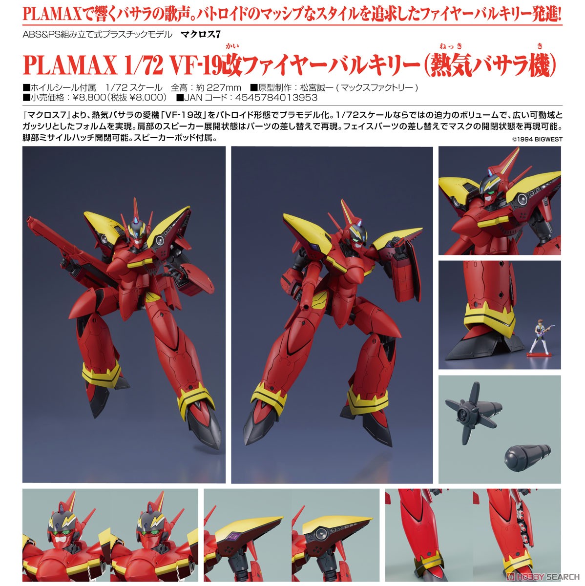 ☆特価品 PLAMAX 1/72 VF-19改ファイヤーバルキリー(熱気バサラ機