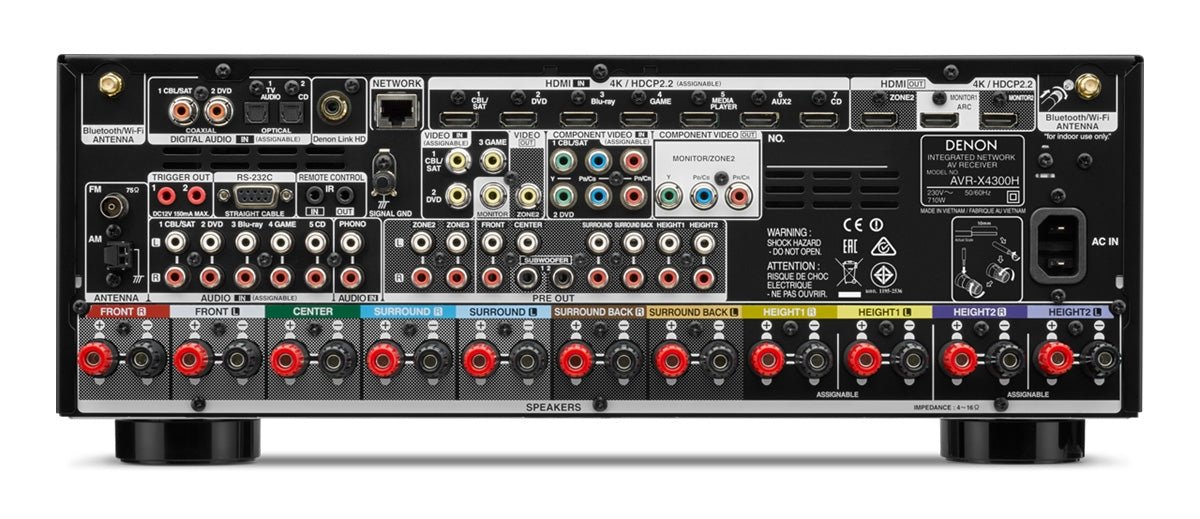 Denon AVR-X4300H Audio Video Receiver for 220/240 Volts