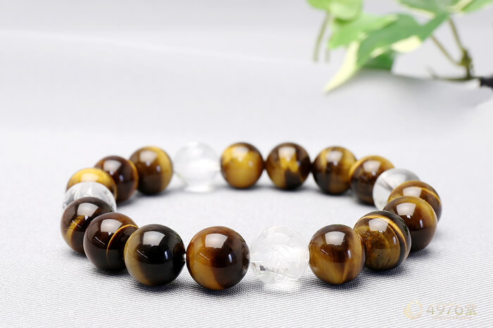 タイガーアイ・四神獣水晶 ブレスレット 10mm ｜ 天然石通販の4976堂
