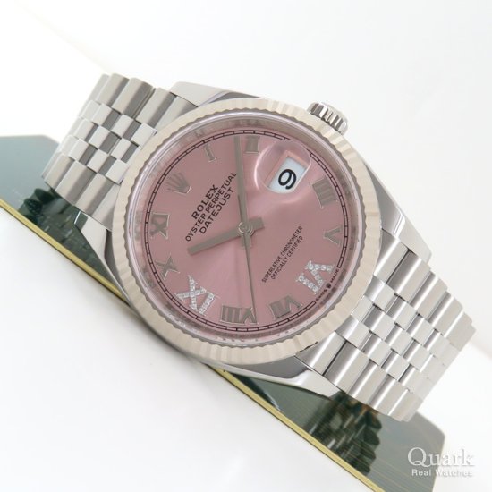 ロレックス デイトジャスト36 Ref.126234 ピンクローマVI&IXダイヤ
