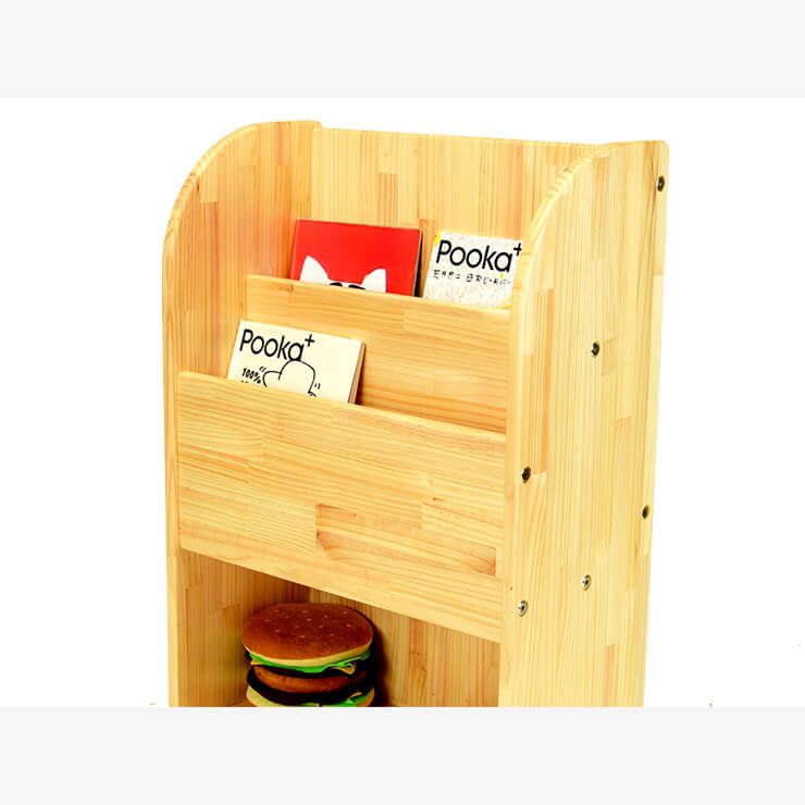 木製子供家具 絵本棚(オープン棚付)｜木製キッズコーナー、木製子供