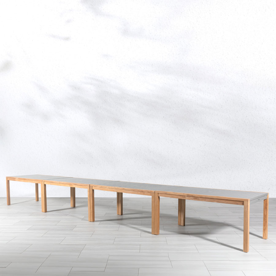 Summit 20 ft. teak + aluminum infinity table