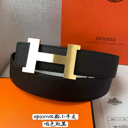エルメス メンズベルト Hベルト 芸能人 レザーベルト 40MM Hermes
