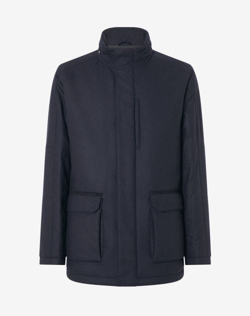 Men's blue technical cashmere field jacket | Corneliani