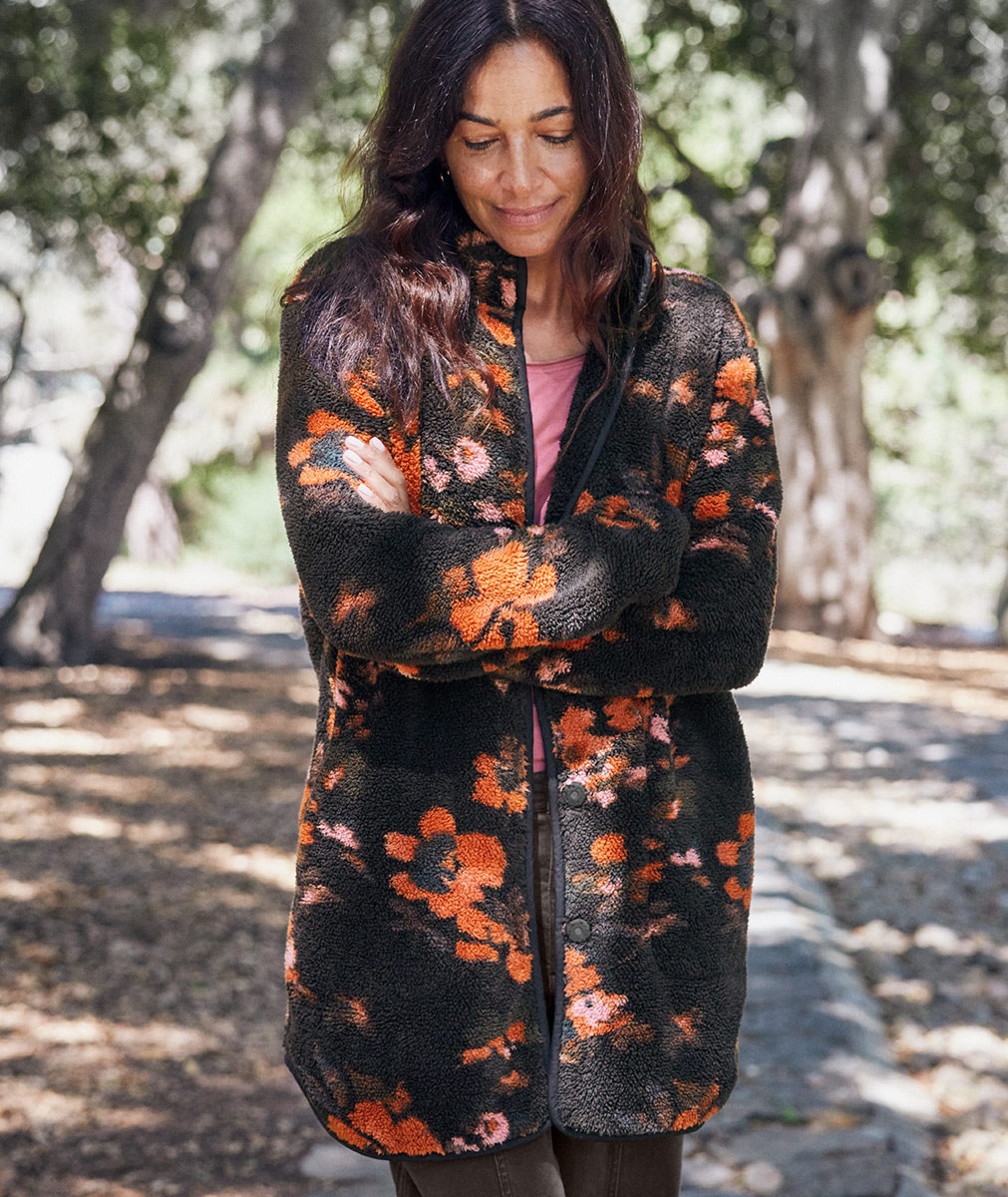 Women's Garden Reversible Fleece Jacket | Carbon2Cobalt