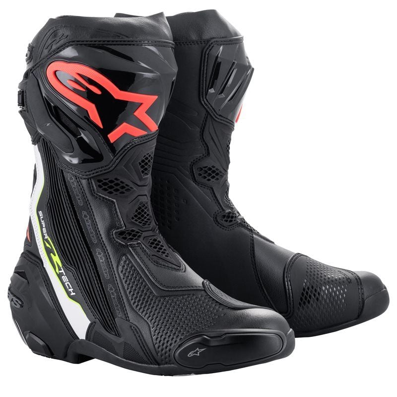 Alpinestars Supertech R Black White Red Flu Yellow Flu - Chromeburner
