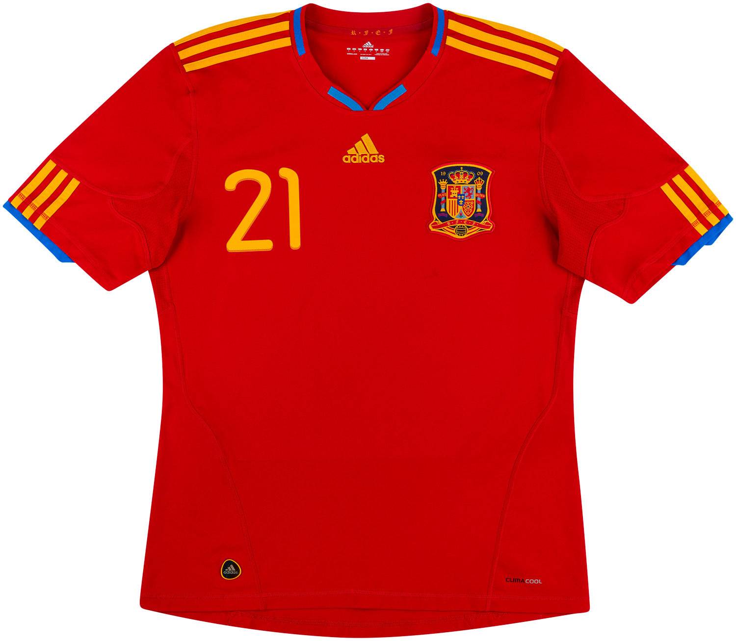 2009-10 Spain Home Shirt Silva #21