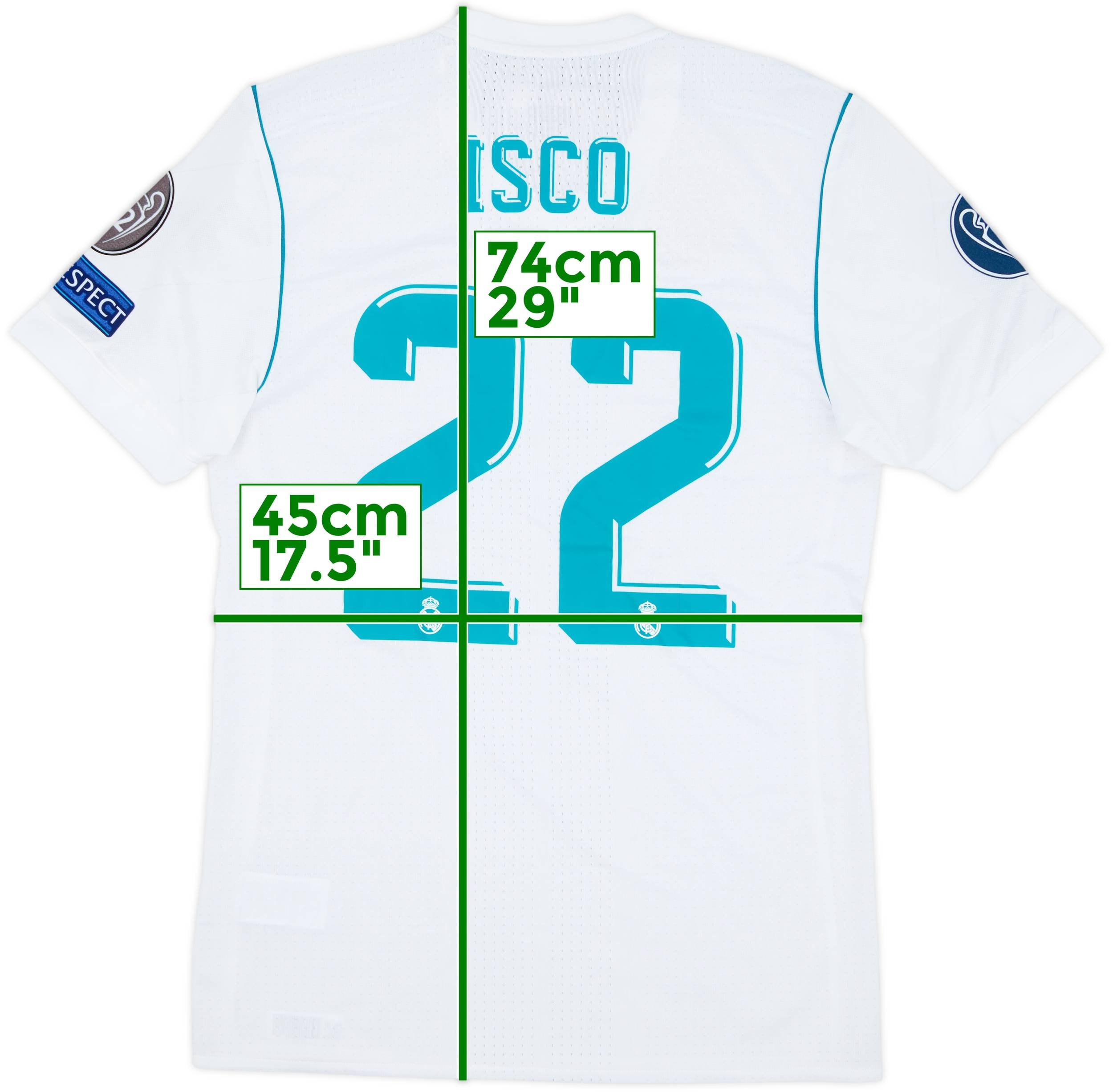 2017-18 Real Madrid Authentic Home Shirt Isco #22 (M)