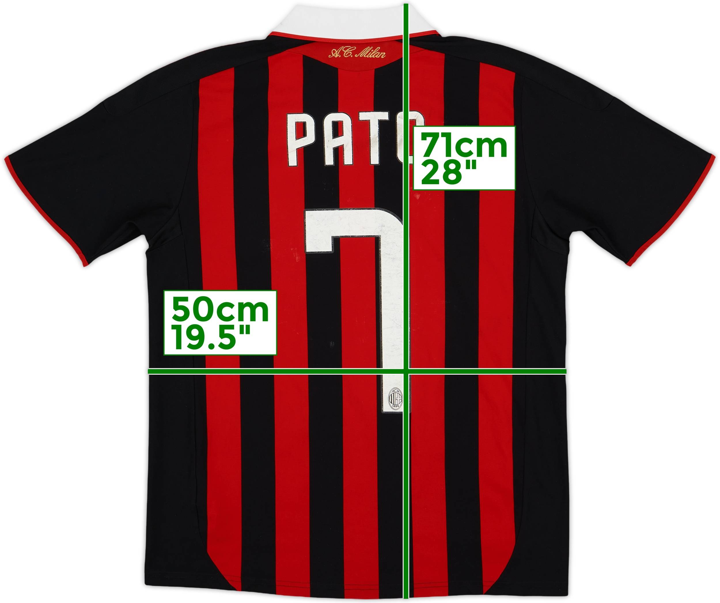 2009-10 AC Milan Home Shirt Pato #7 - 4/10 - (XL.Boys)
