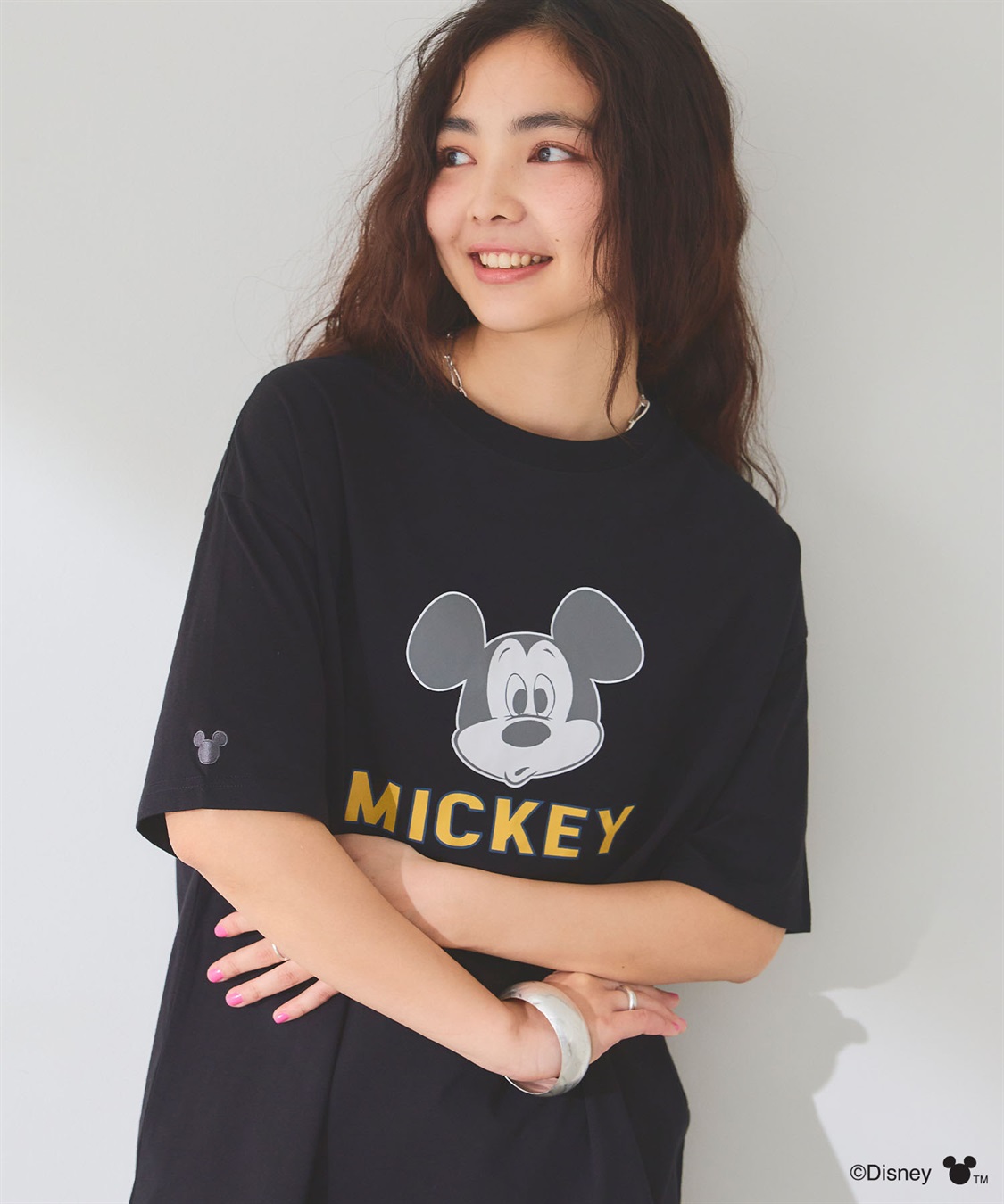 Disney/ディズニー】ミッキーマウスフェイスプリントTシャツ Life