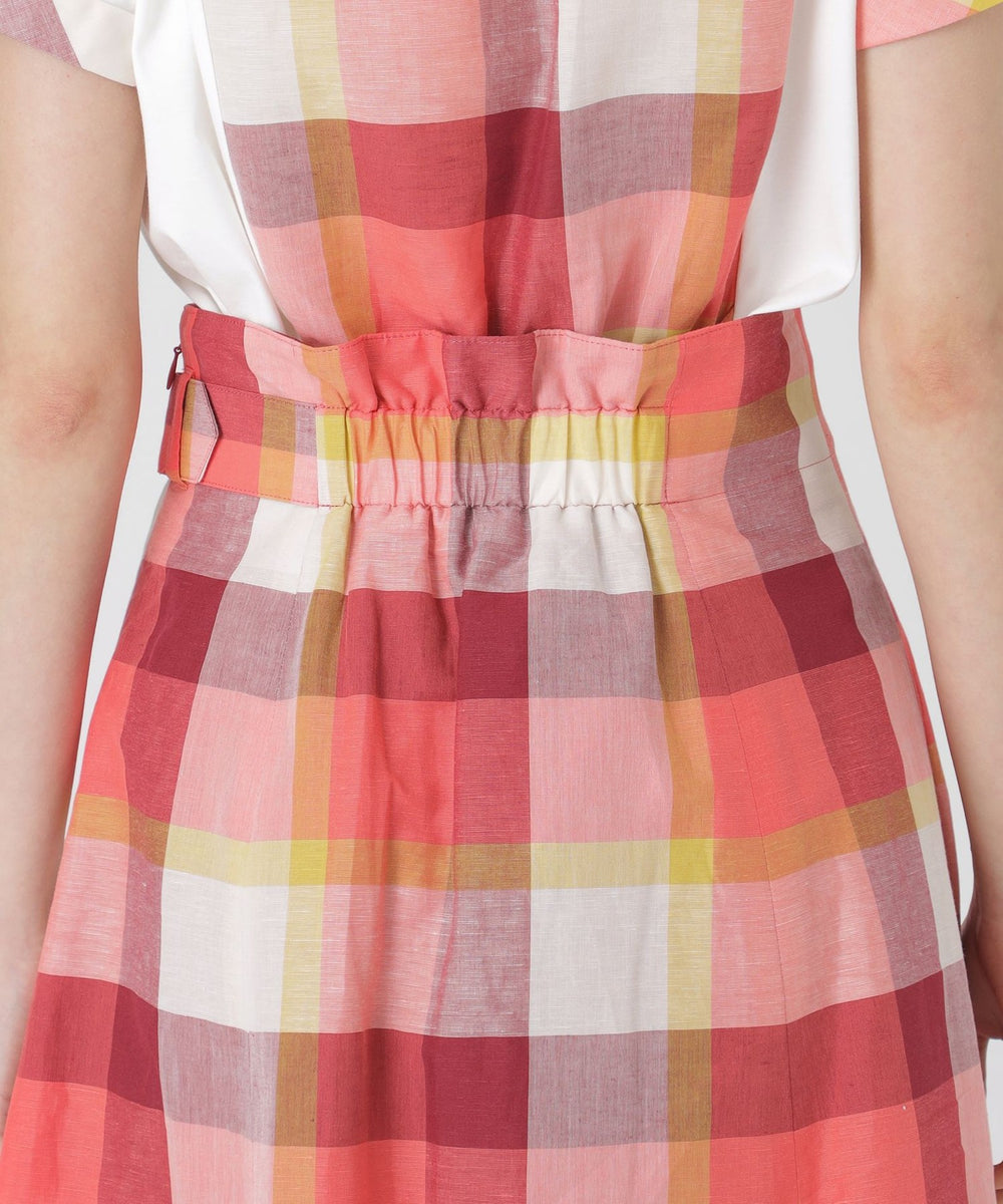 クレストブリッジチェックサイドベルトフレアスカート（スカート