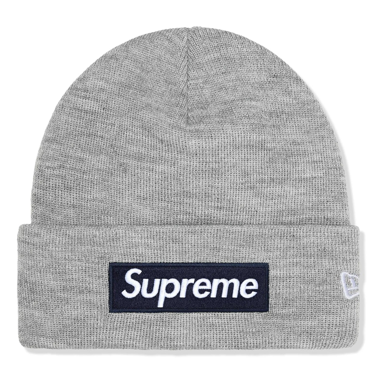 Supreme New Era Box Logo Heather Grey Beanie (FW25) | FW25BN5