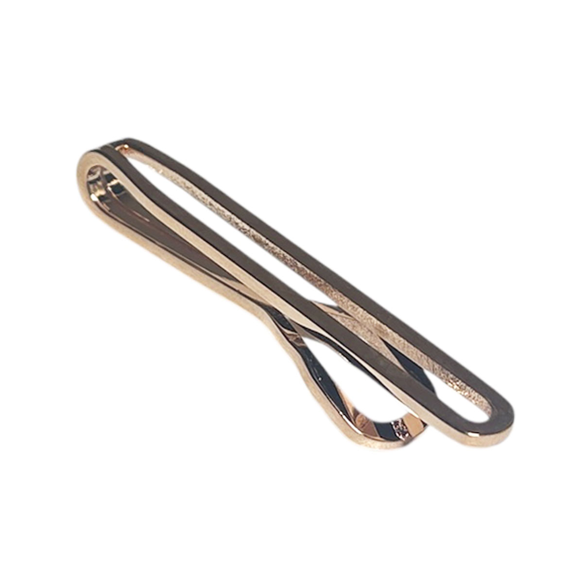 ピンクゴールドクリップネクタイピン