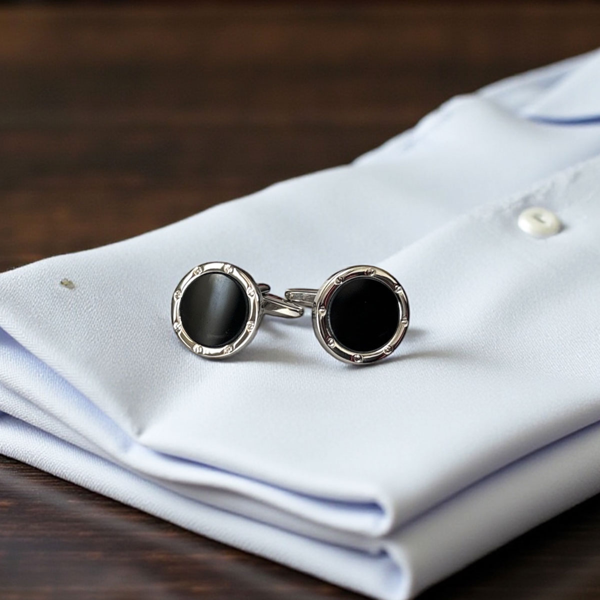 ブラックオニキス・カフスボタン（カフリンクス）