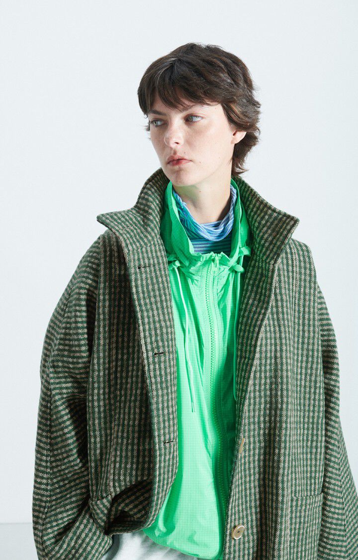 Women's coat Nanbay - CHECK LAWN 65 Long sleeve Green - E23