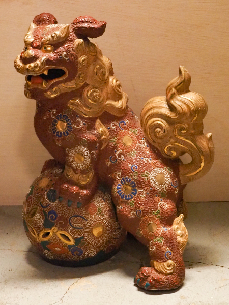 ブロンズ製 獅子の置物 能川吉金楼 『獅子置物』 ｜骨董品買取 緑和堂