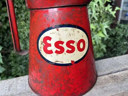 Vintage Esso Petrol 1 Gallon Oil Tin Pourer Jug in Antique Automobilia