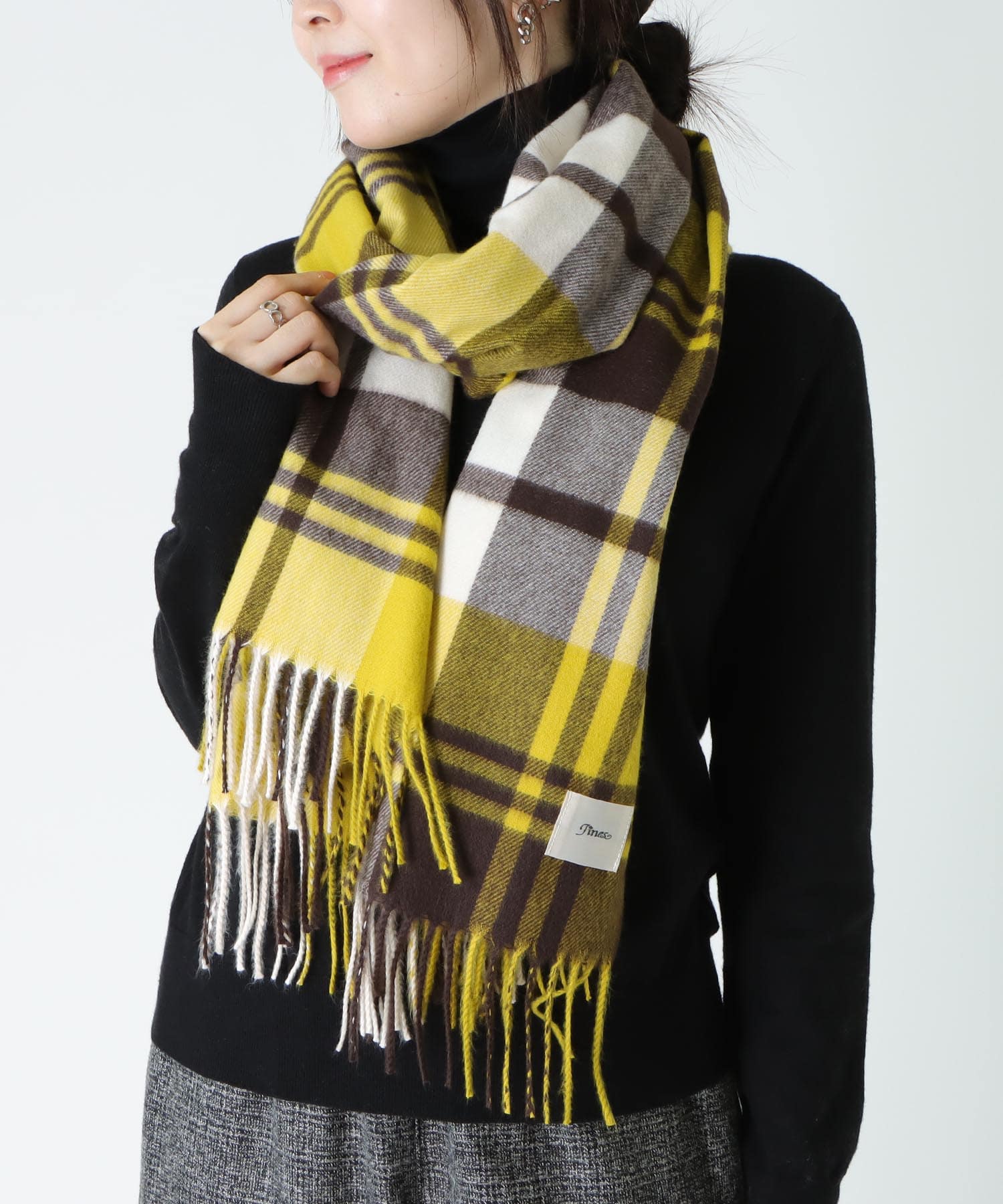 ソフトタッチ・チェック大判ストール 60×180 | AND ON JIONE STORE