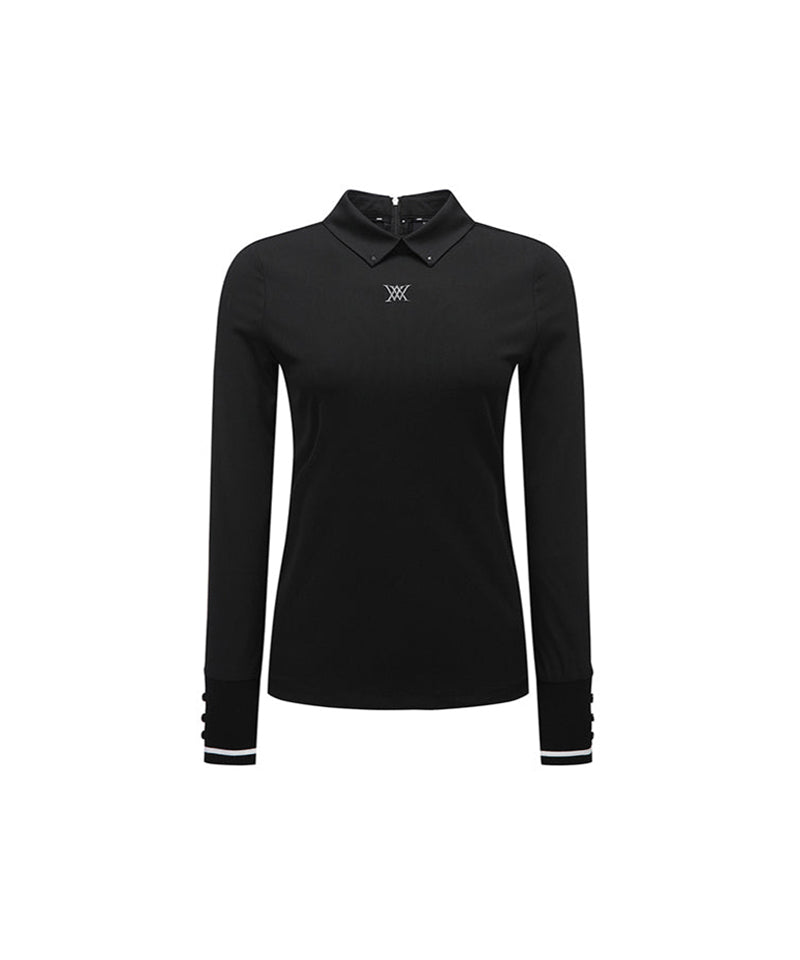 Women's Back Zip Point Long T-Shirt - Black – Anew Golf USA