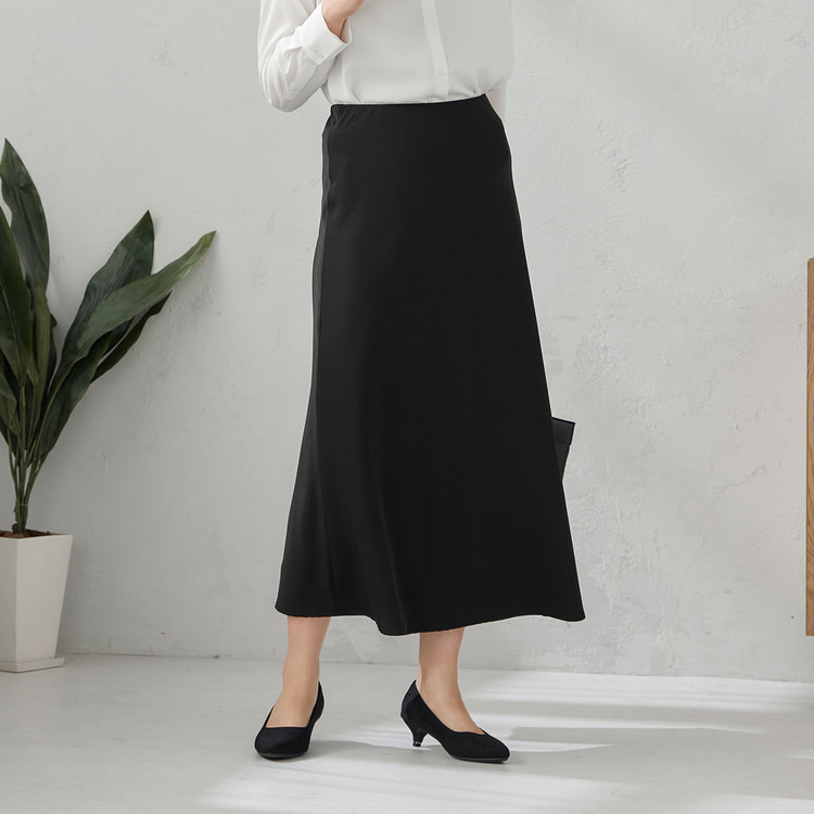 ビンテージサテンロングスカート 黒【AOKI公式通販】