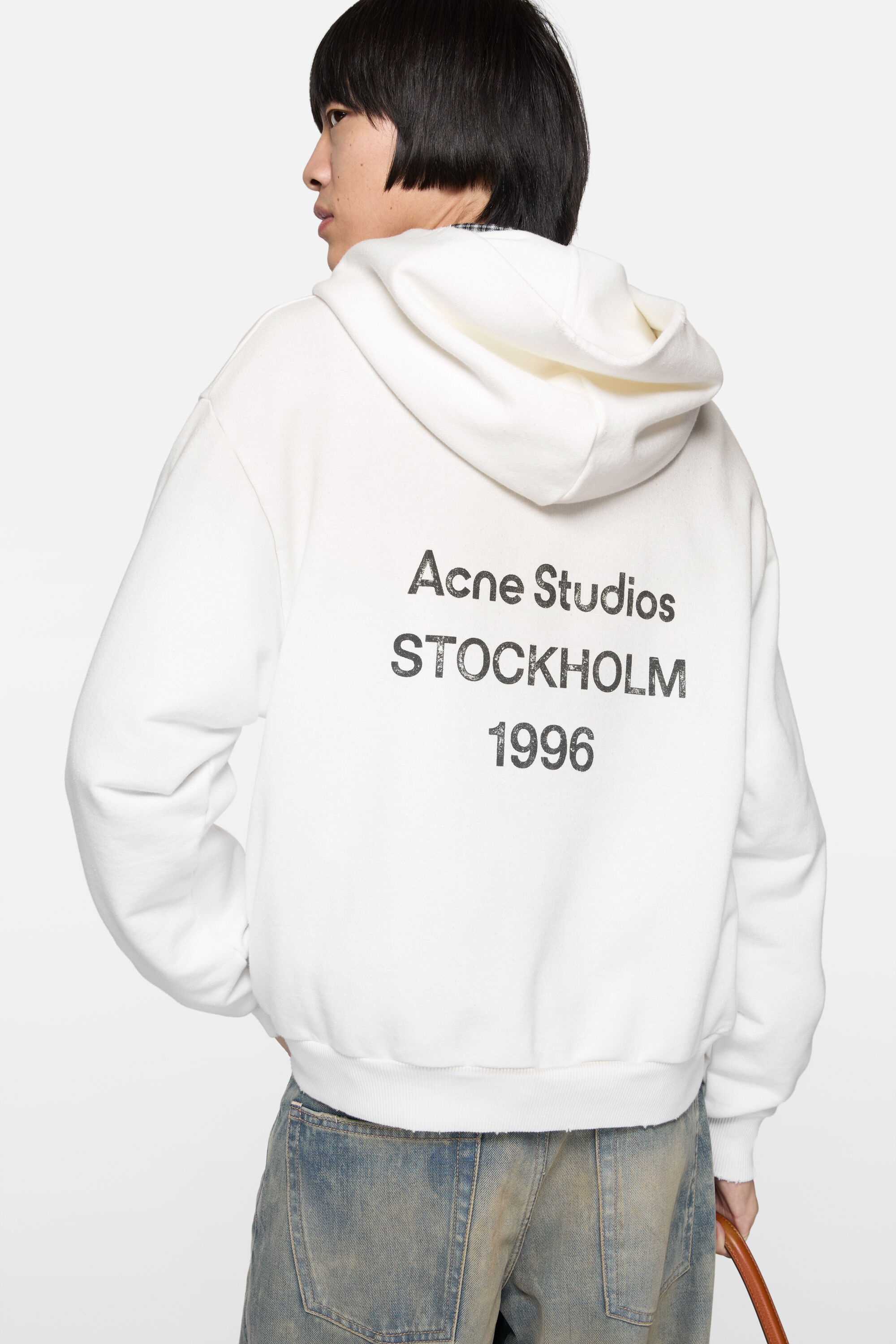 Acne Studios - Fleece logo hoodie - Dusty white