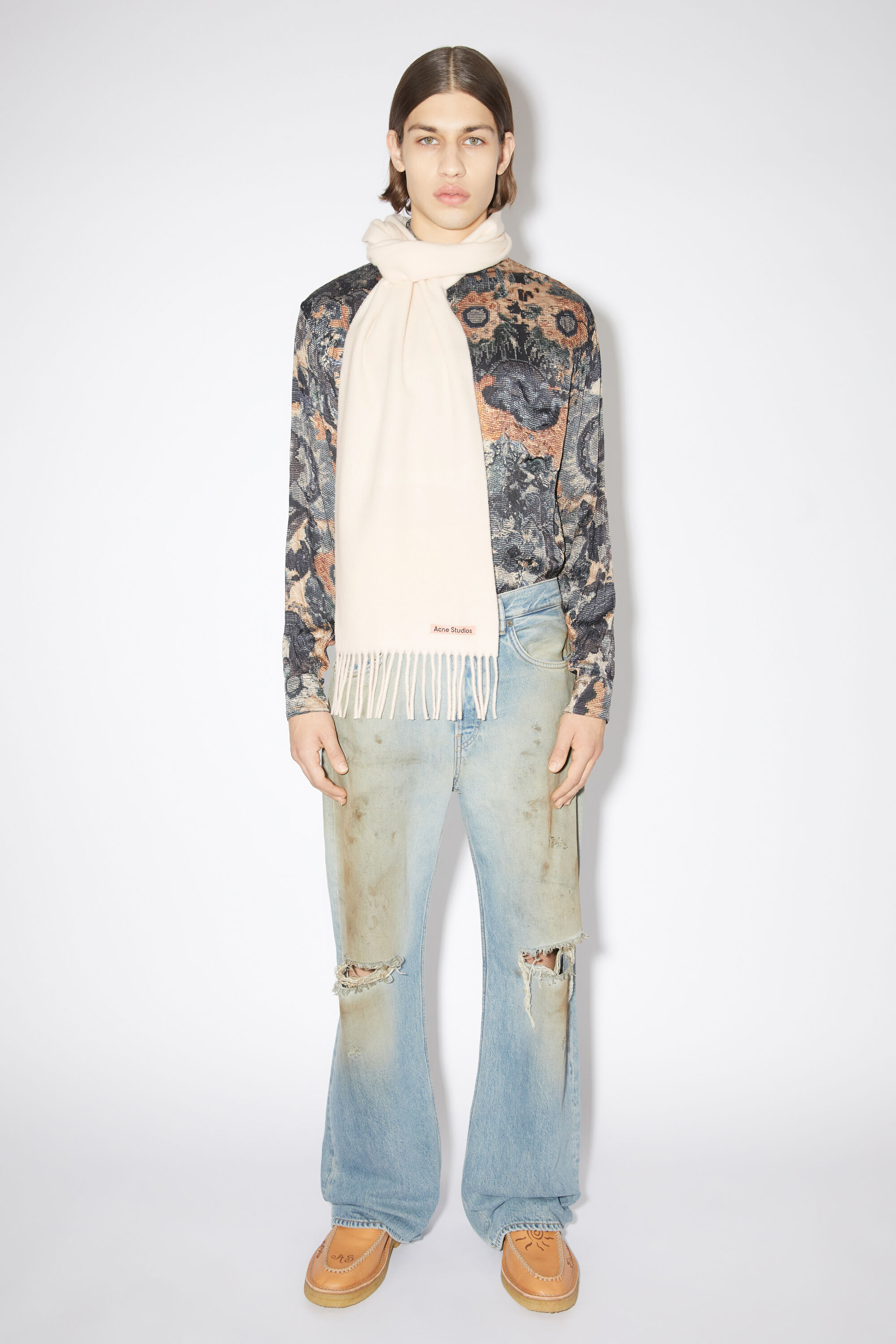 Acne Studios - フリンジウールスカーフ - スキニー - ウォームホワイト