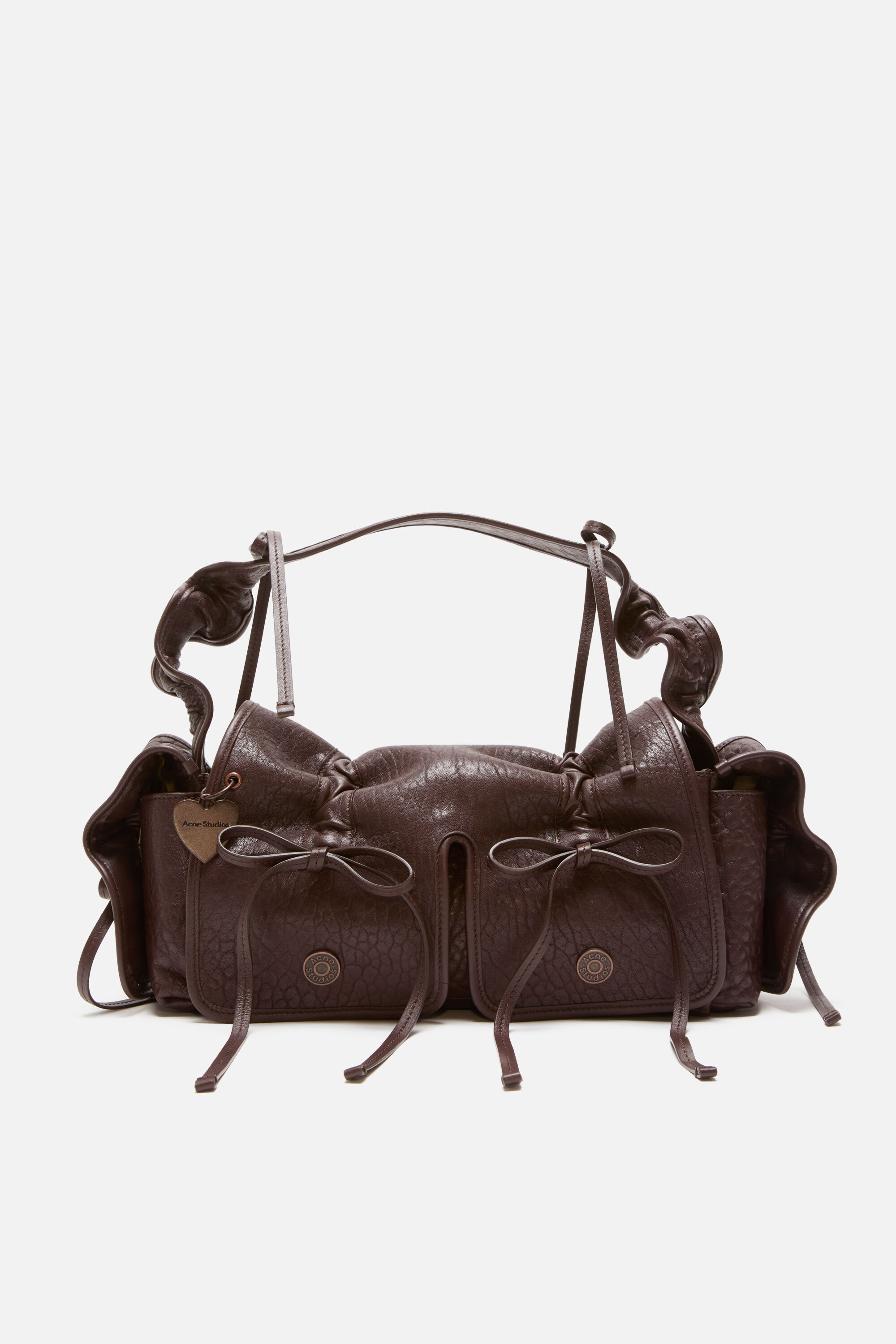 Acne Studios - Multipocket grained leather bag - Chocolate brown