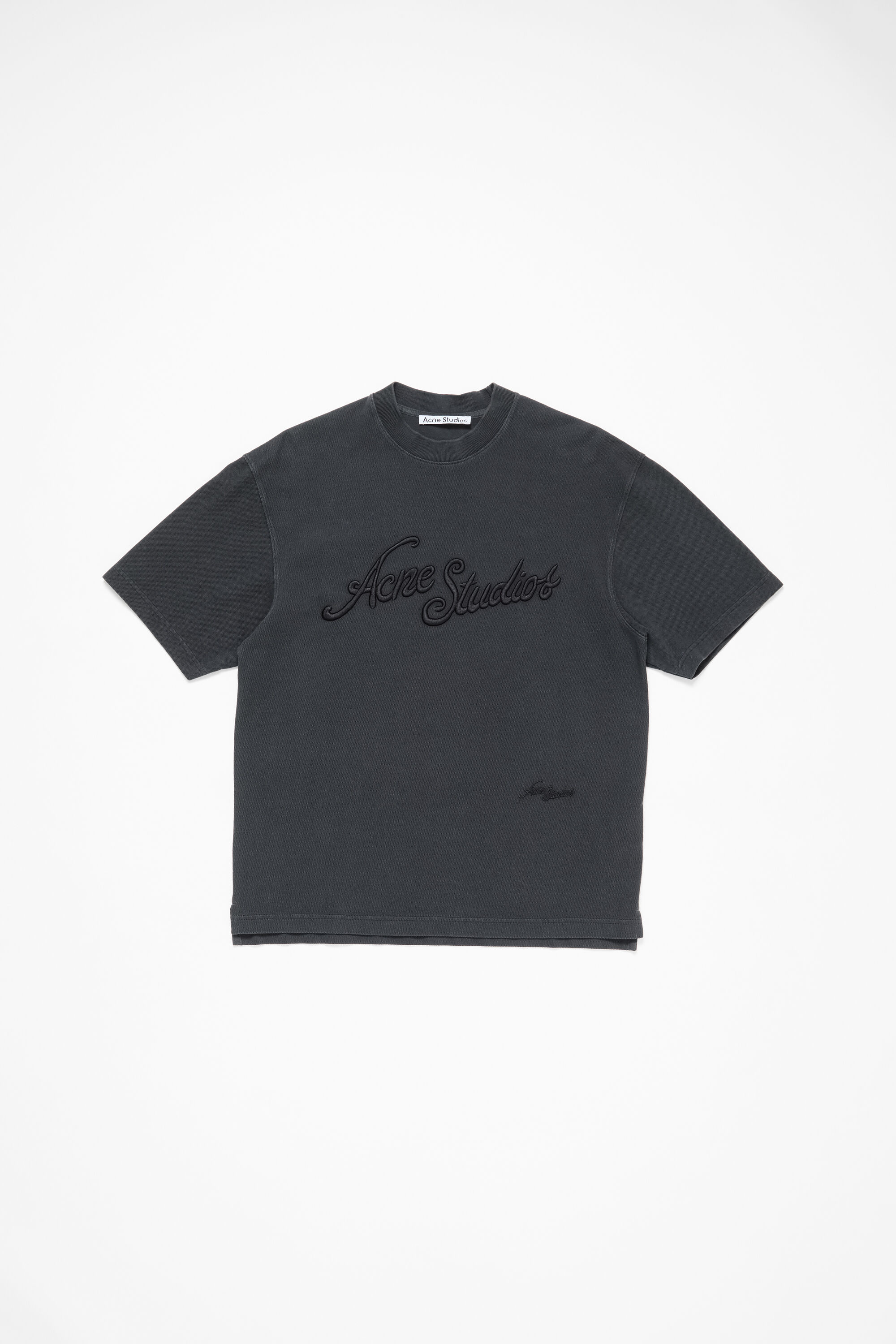 Acne Studios - Embroidered logo t-shirt - Faded black