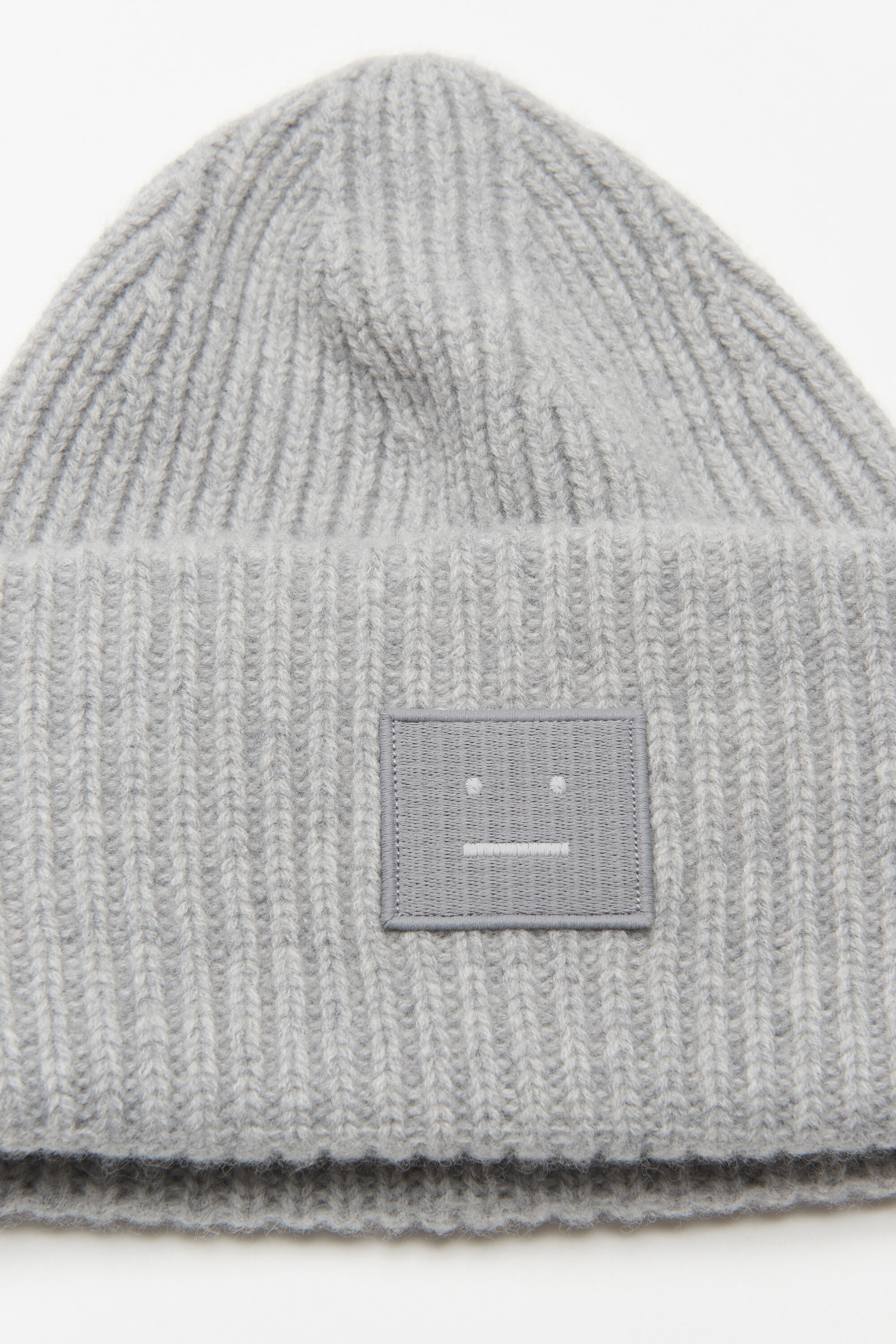 Acne Studios - Large face logo beanie - Light Grey Melange
