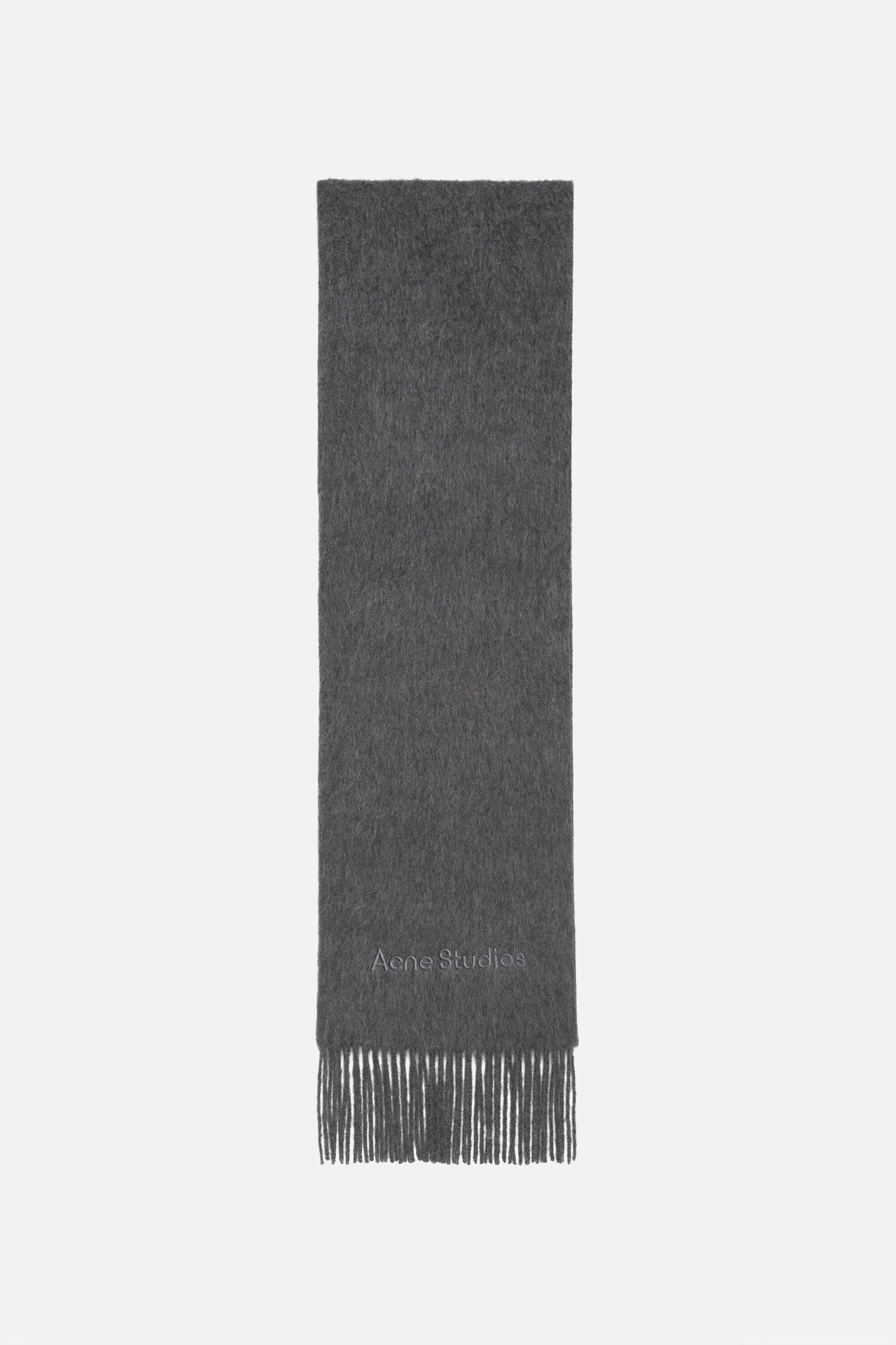 Acne Studios - Alpaca wool logo scarf - Grey Melange