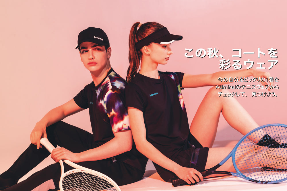 Admiral テニスウェアセット 水色と花柄 Admiral テニスウエアセット