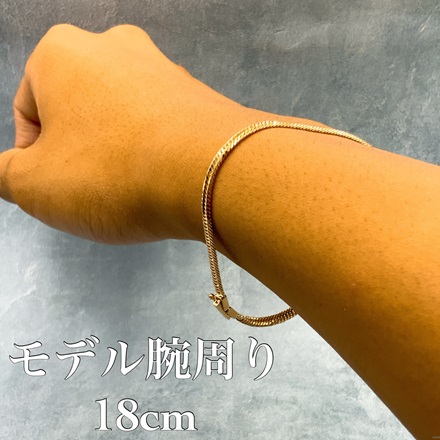 18金 12面カット トリプル ブレスレット 5g 19cm / K18 12cut triple