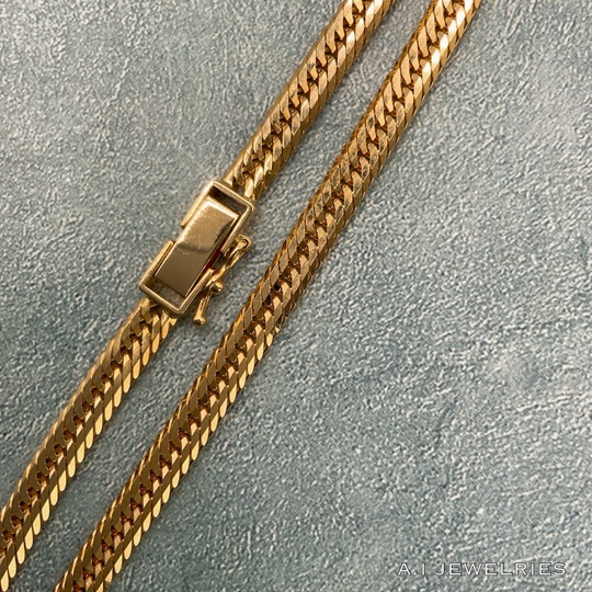 K18 12面トリプル 13g 24cm レディース アンクレット 品番 : k12t-1324