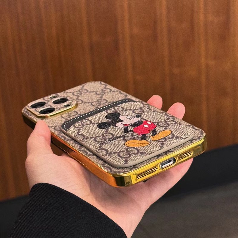 Gucci グッチiphone14 16 pro 15 plusケースブランドカード入れ韓国風
