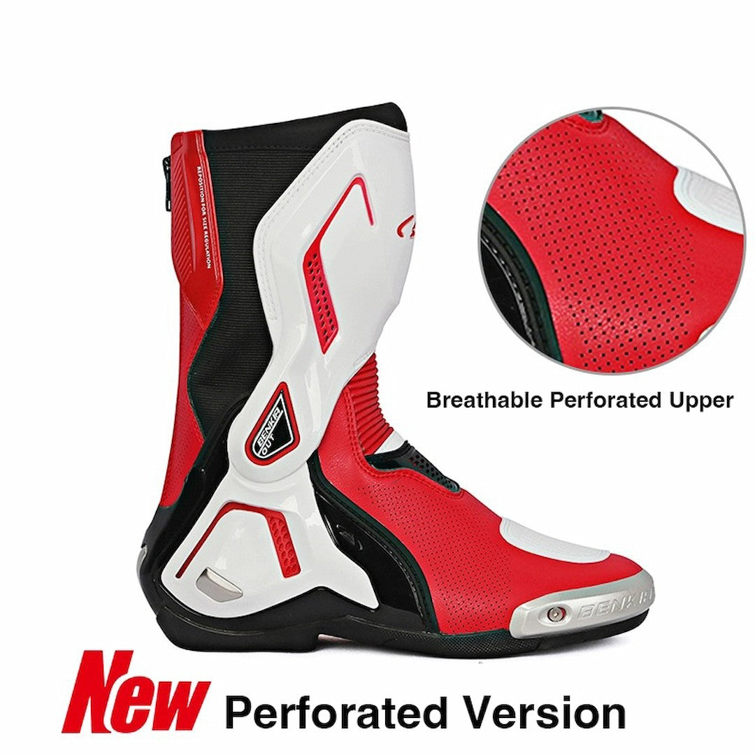 Allgoal White/Red Motorcycle Boots – ALLGOAL