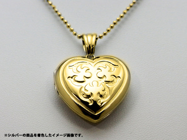 ロケットペンダント ペンダント トップ ハート型[大]14金模様