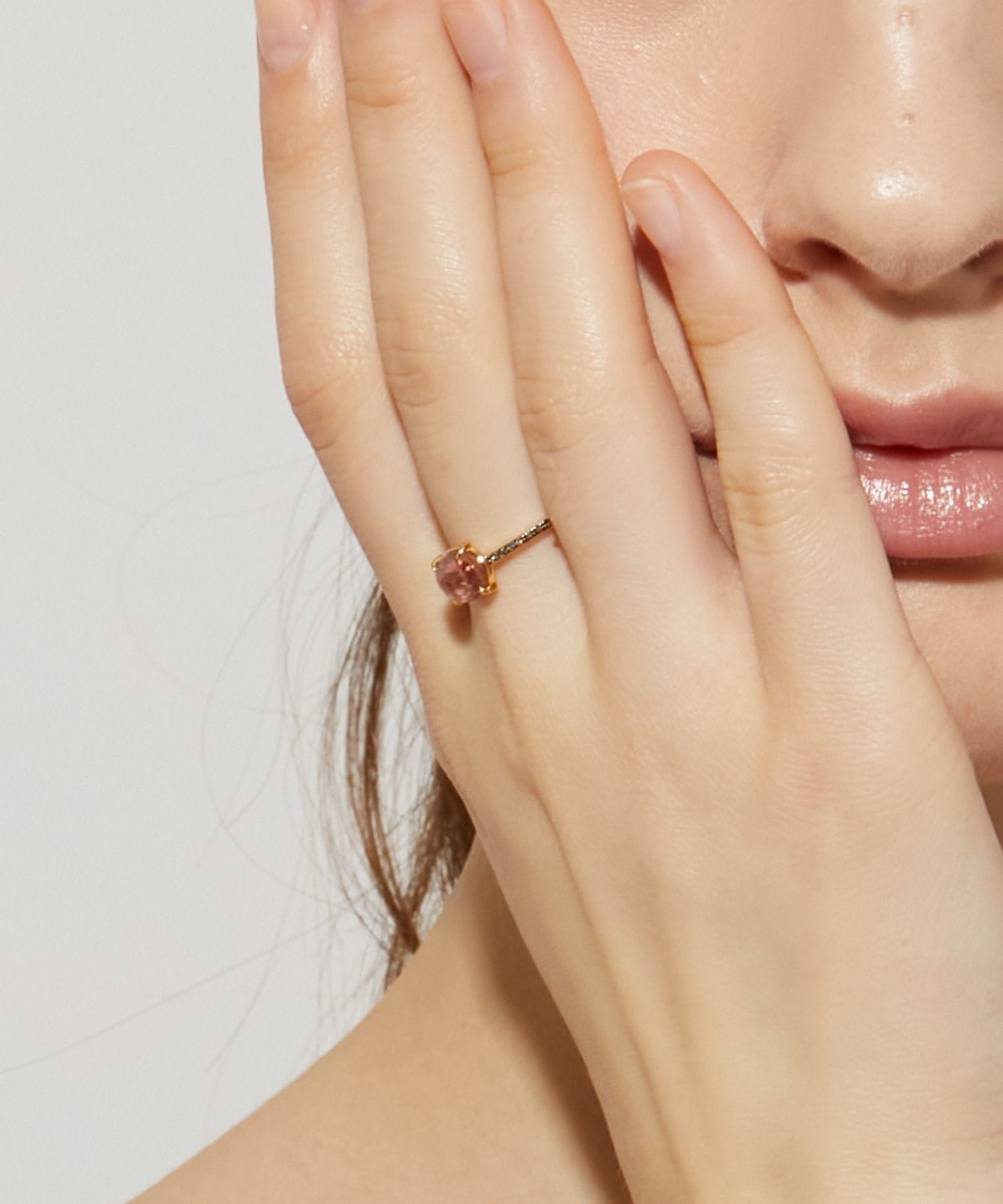 elafonisi] watermelon tourmaline pave diamonds eternity ring