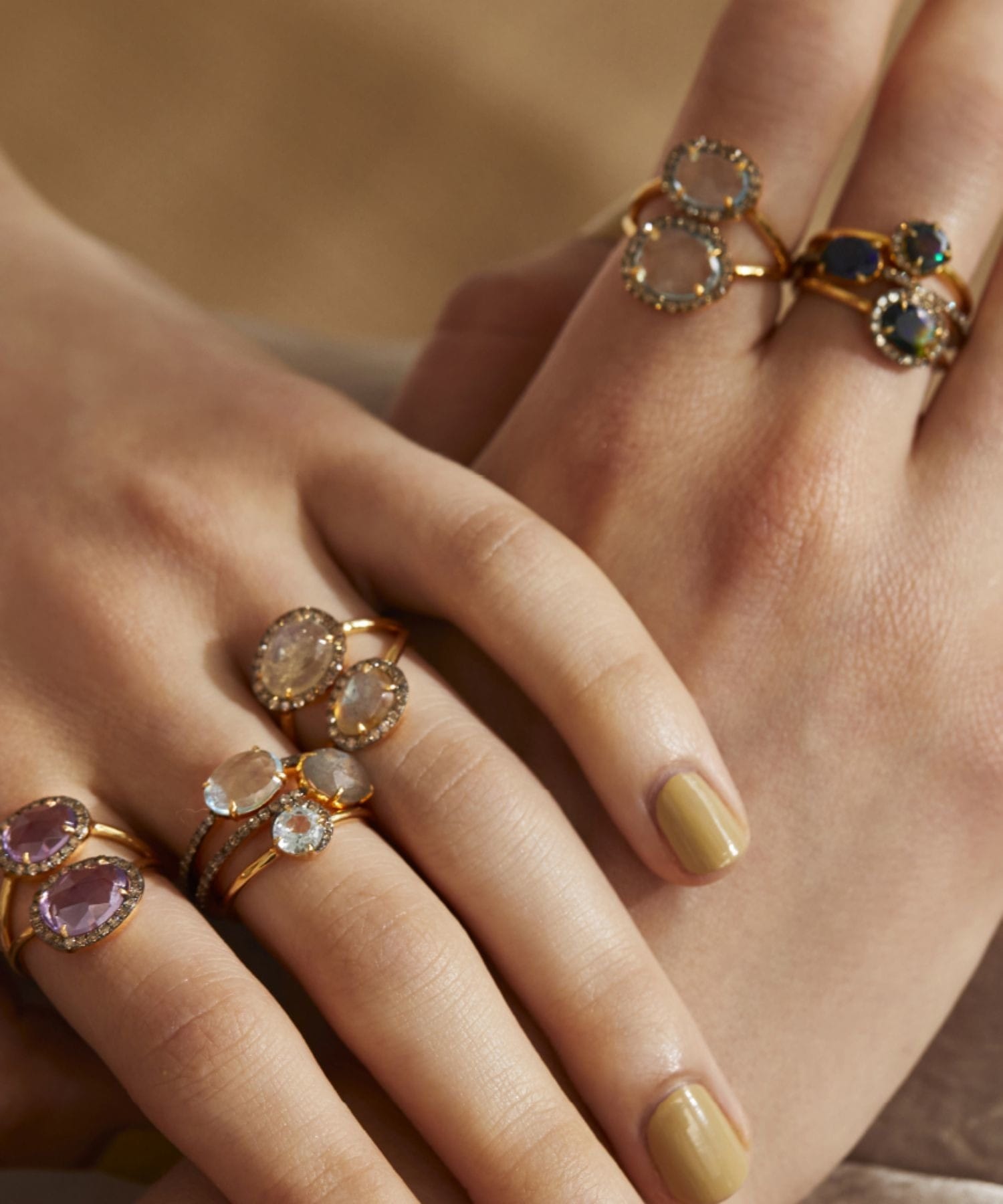 elafonisi] blue topaz pave new moon ring｜ARTIDA OUD（アルティーダ