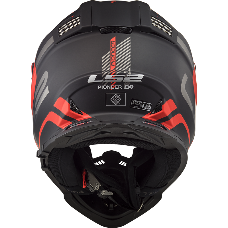 LS2 MX436 PIONEER EVO ADVENTURER MATT BLACK RED | www.aspshop.eu