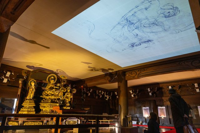 竹内栖鳳の「未完の大作」 御影堂門の天井画を再現 京都・東本願寺