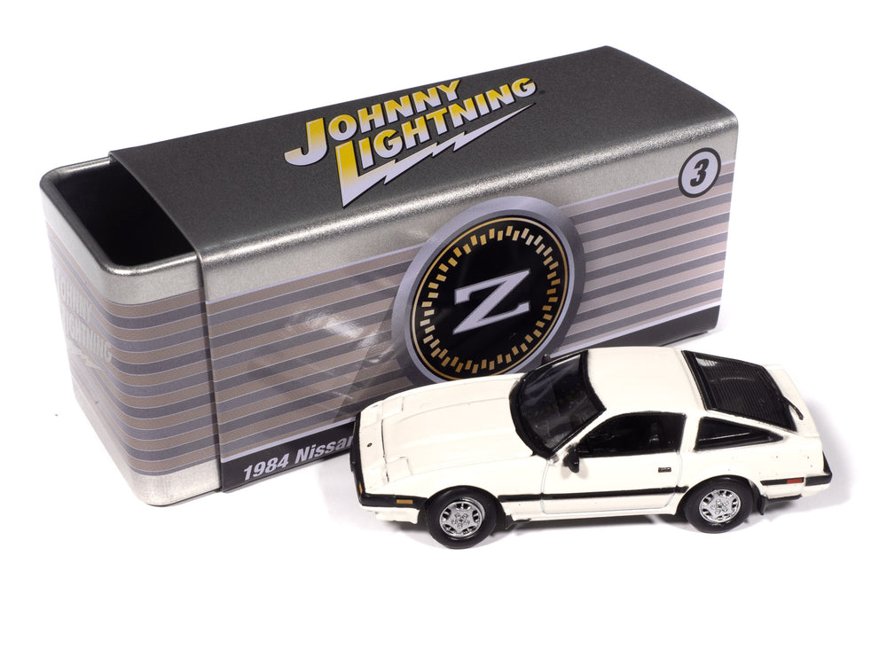 Johnny Lightning 1984 Nissan 300zx (Mint White) with Collector Tin