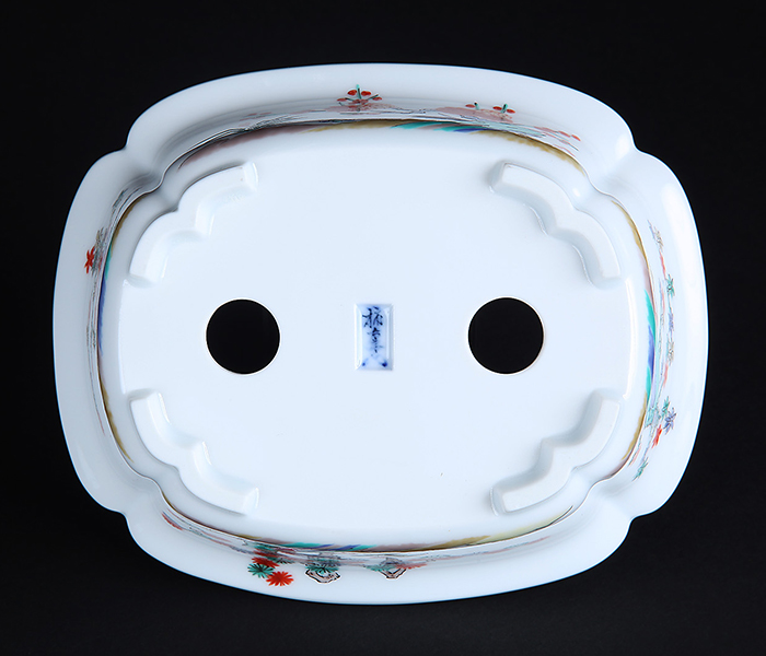 十五代柿右衛門色絵松竹梅外縁木瓜式鉢 | 盆栽、盆栽書籍、盆栽鉢の